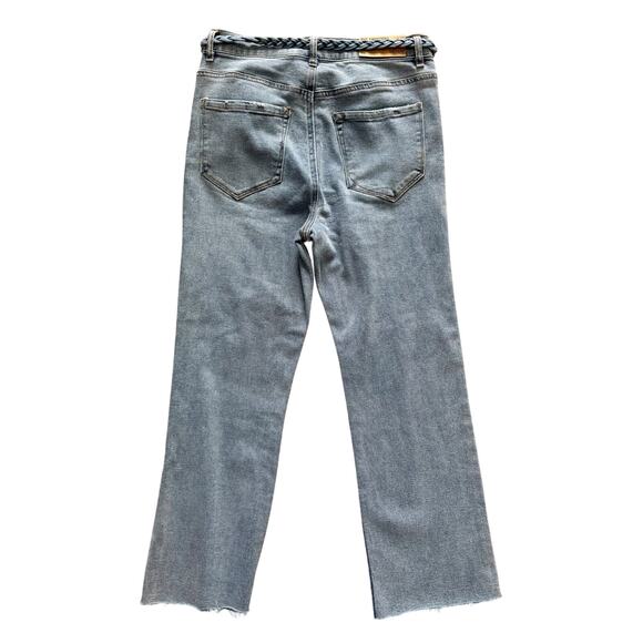 Kensie Jeans Women's Sz 8 29  Savannah High Rise Flare Raw Hem Ankle NWT New - Picture 13 of 14